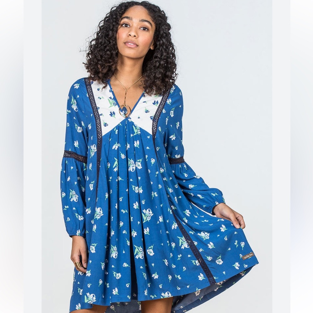 Matilda Jane Royal Blue Floral Babydoll Dress